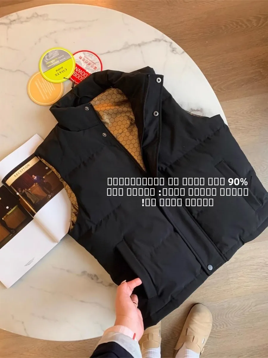 

Мужской пуховый жилет с воротником-стойкой, утепленный гусиным пухом, ветрозащитный, водонепроницаемый, повседневный, стандартный крой