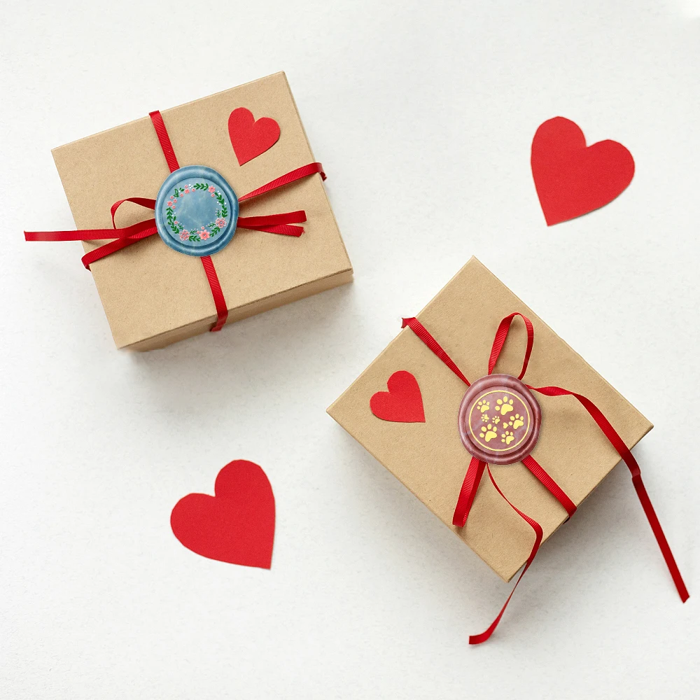 1pc Botanical Wax Seal Stamp, Daisy, Garland, Love Wreath, Cat's Paw Pattern 25 mm Interchangeable Brass Sealing Wax Stamps Head image 5