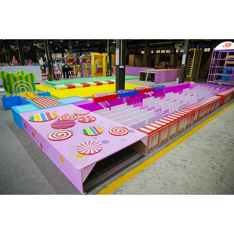 (Customized) Retail Store Design Candy Shop Display Wall Yellow Candy Display Stand Purple Candy Display Shelves