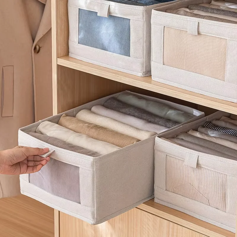 1PC Visible Wardrobe Storage Organizers Cabinet Drawer Clothes Storage Box For T-Shirts Jeans Underwear Pants Organizer Box