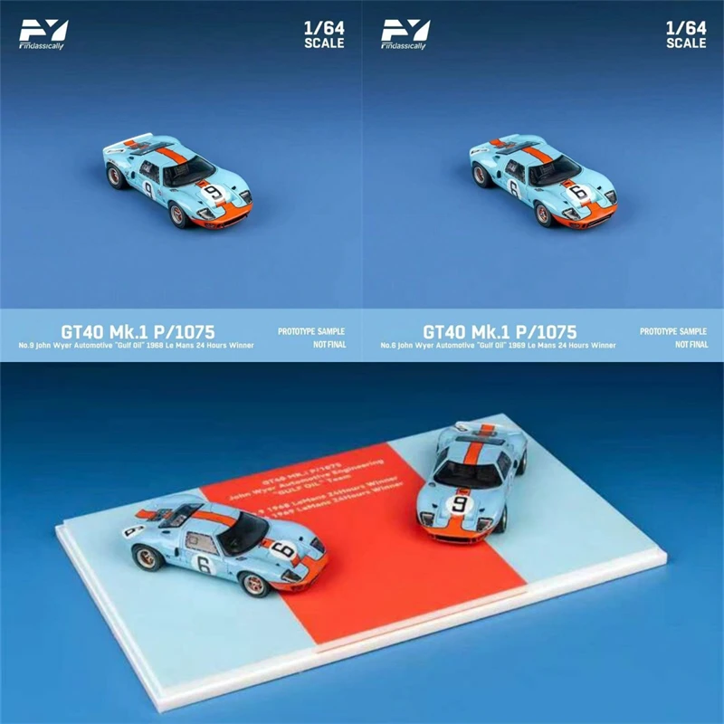

Findclassically 1:64 Mk.l GT40 1968 Оранжево-синий No 9/No 6 Литые модели автомобилей