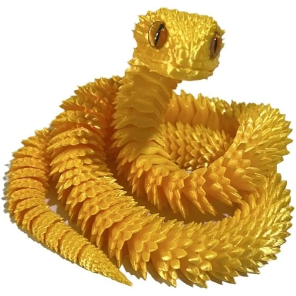 لعبة ثعبان مطبوعة ثلاثية الأبعاد | مفصلية فايبر | ديكور سطح المكتب | الديكور الحرفية | هدية فريدة من نوعها لتخفيف التوتر يمكن ارتداؤها #6