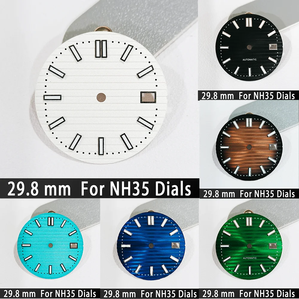 For NH35 Dials 29.8mm C3 Green Luminous Dials High Quality For NH35 Automatic Movement Watch Accessories Watch Repair Tool
