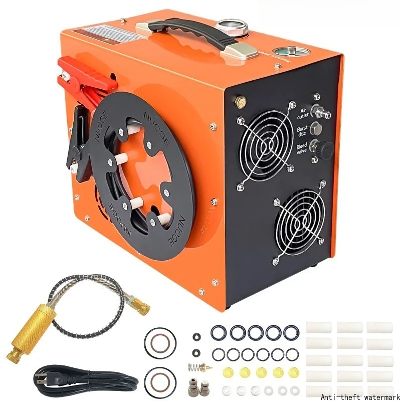 

Portable PCP A-ir Compressor 350W Powerful Motor Max 6000Psi/400bar Water and Fan Cooling 12V Auto Stop A-ir Compressor