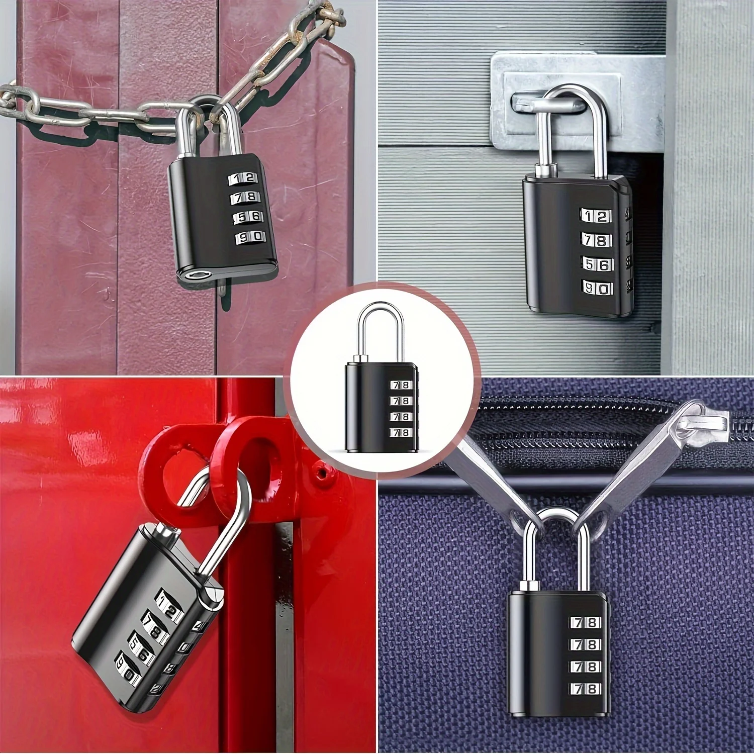 1/2PCS 4 Digit Combination Padlock Zinc Alloy Suitcase Luggage Lock for Travel Bags Backpacks Storage Metal Code Lock