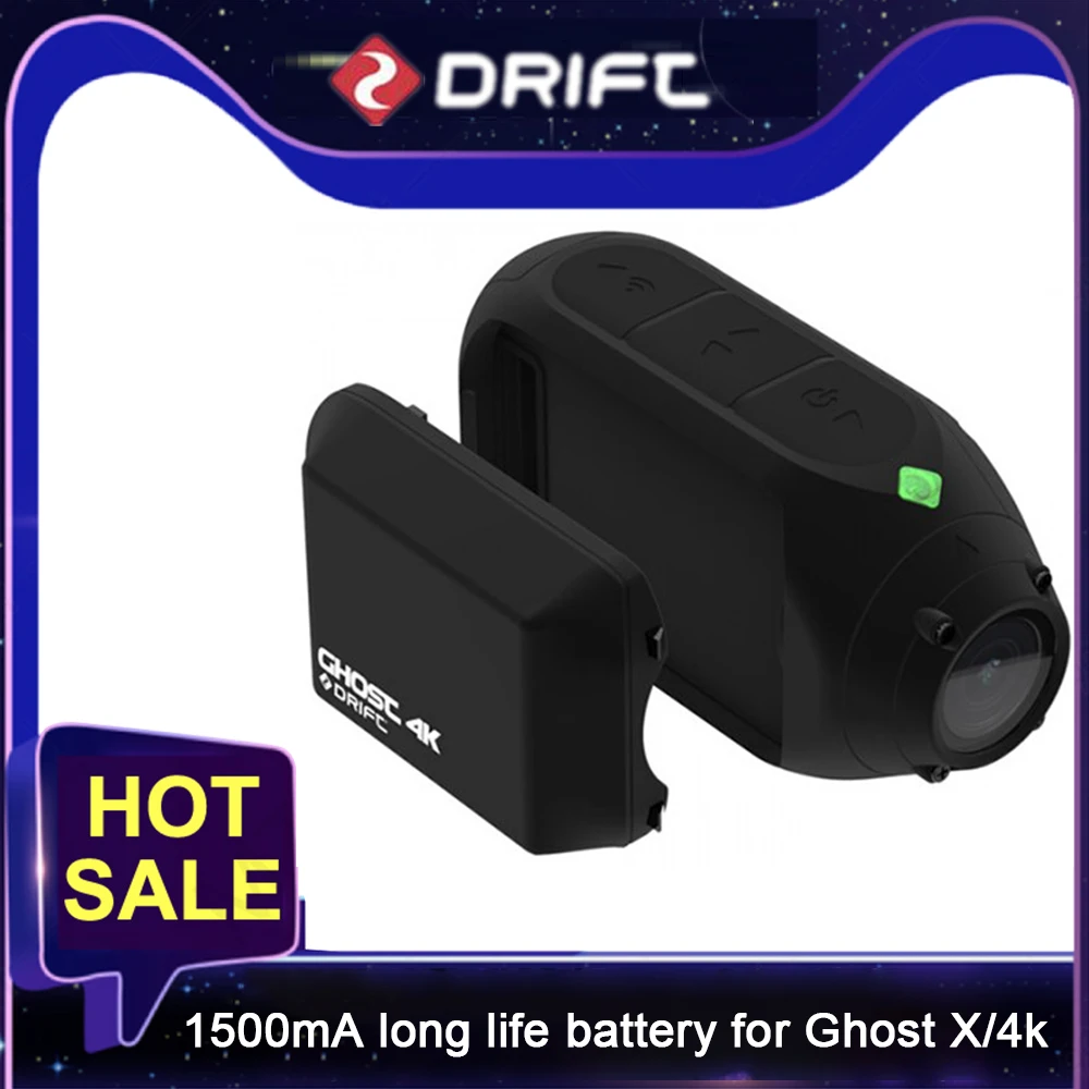 Drift Action Ghost 4k  Ghost X Sports Camera Accessories 1500mA Battery Extra Long Life Battery 500mA Standard Battery  Module