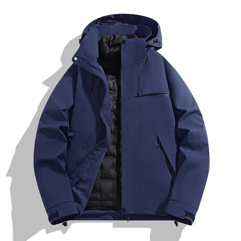 GIOIOMen's Down Jacket，Autumn and Winter Three-in-One White Duck Down Liner Warm Down Cotton Jacket Jacket
