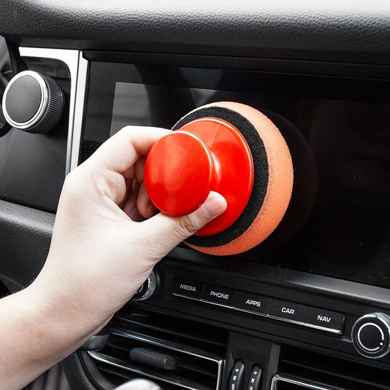 6 Pcs Set Car Wax Washing Polishing Sponge Cleaning Foam Kit Microfiber Applicator Pad Gripper Handle Car Styling Tool image 3