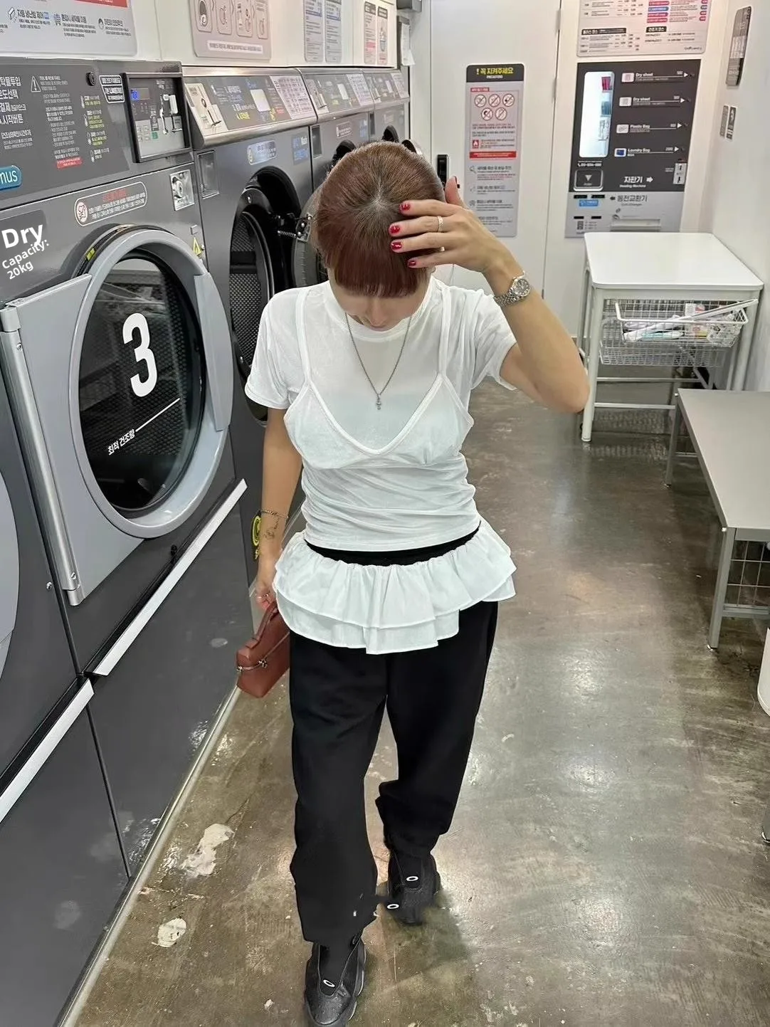 بناطيل كاجوال عالية الخصر بنطال ذو قصة أرجل واسعة مرونة الخصر مكبل Sweatpants تصميم شخصي تنورة بحاشية مرقعة Sle