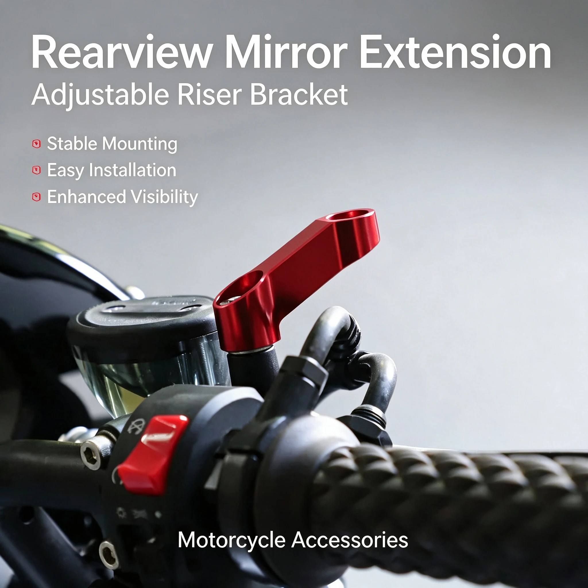 Motorcycle Rearview Mirror Riser Spacers Extension Universal Adapter CNC Aluminum Alloy Base Screw Bracket Motorbike Accessories