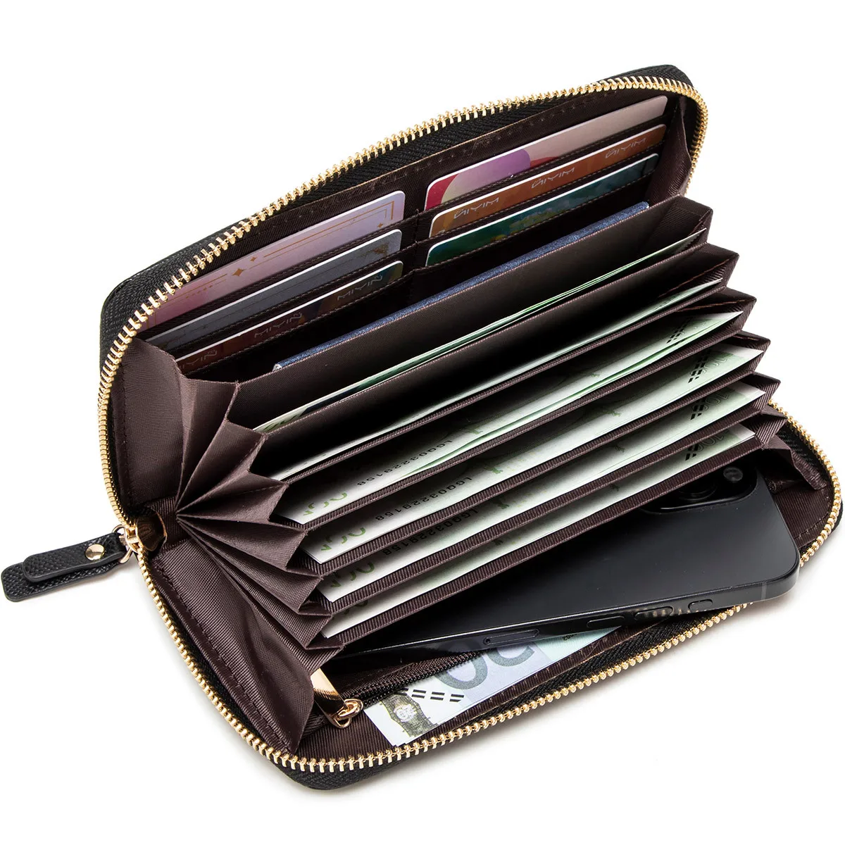 Dompet organ panjang, simpel dan multifungsi, paspor, ponsel mudah disimpan, kapasitas besar, dompet genggam wanita
