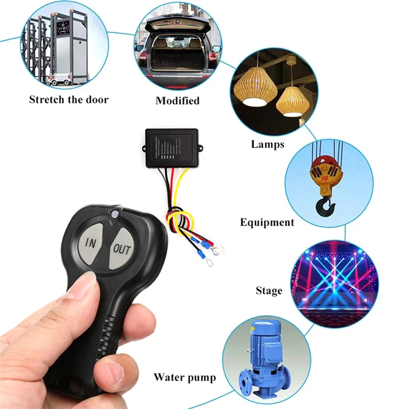 

Для Jeep ATV беспроводная электрическая лебедка комплект переключателей дистанционного управления 12 В/24 В приемник контроллера трубки в комплекте