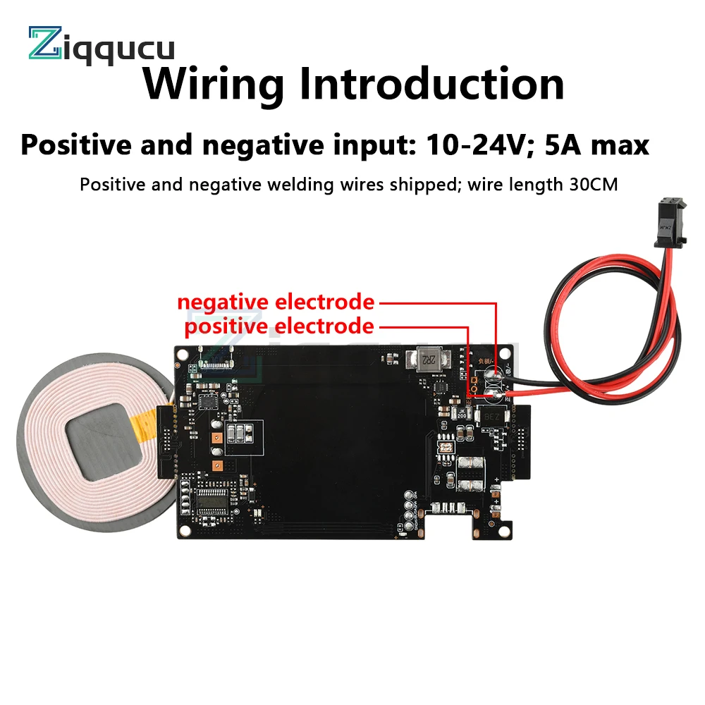 20W High-Power Car Wireless Charging Transmitter Module DC 10-24V  for DIY Car Outdoor Power Supply Wireless Charging