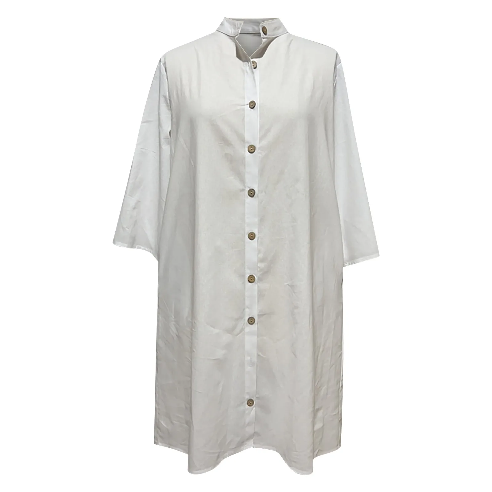 Robe chemise d'été en coton et lin pour femmes, Mini robe décontractée à boutons, demi-manches, élégante, ample, robes de soirée sur la plage