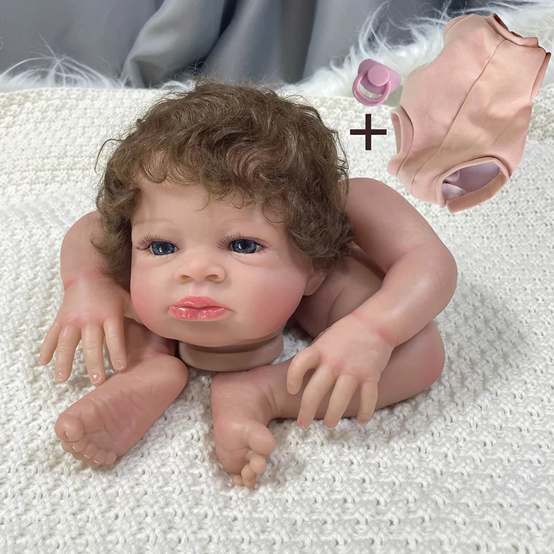 

20Inch Painted Reborn Doll Kit Lanny Unfinished Doll Parts Hand Rooted Hair DIY Assembly Lifelike Newborn DIY Toy Gift for Girls