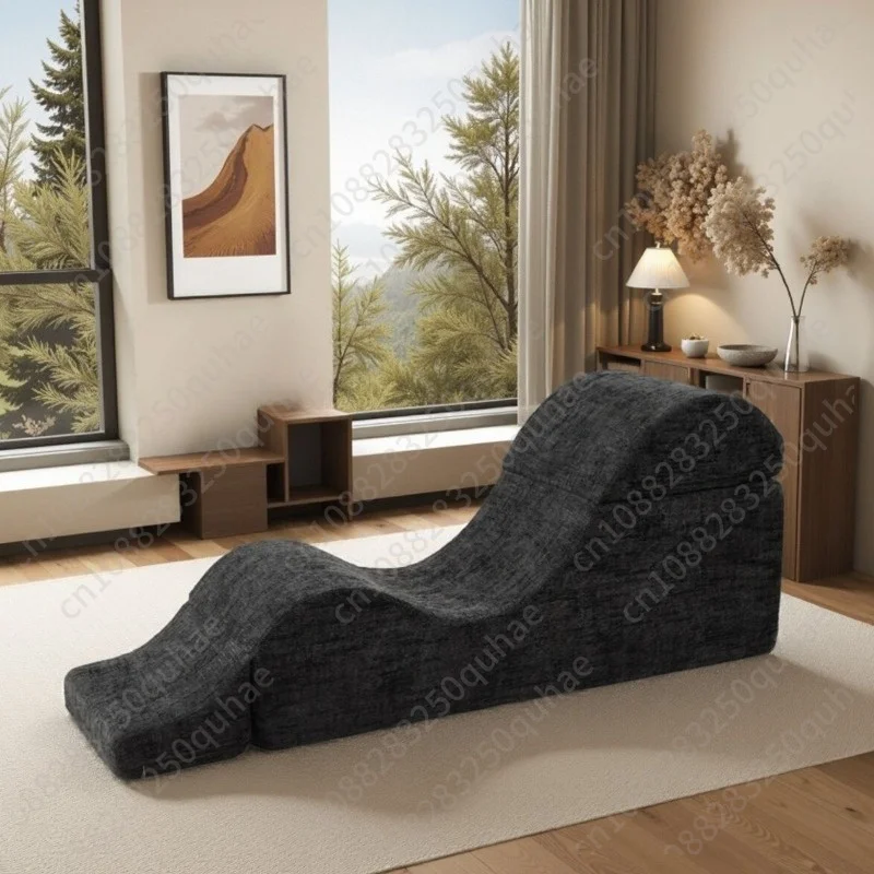 S-Shaped Wave Sofa, Multifunctional Folding Compressible Chaise Lounge For Hotel & Yoga Use