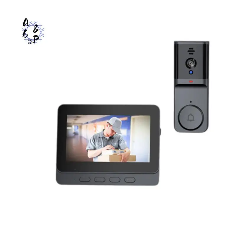 

A68P-4.3" Smart Wireless Doorbell With Camera 2.4G Bluetooth Wireless Video Doorbell With Two-Way Intercom