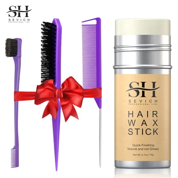 헤어 왁스 스틱, 헤어 빗, 강모 브러시, 가발 가장자리 제어용 가장자리 브러시, 깨진 헤어 아티팩트 왁스 빗 키트, 75g, 16g 