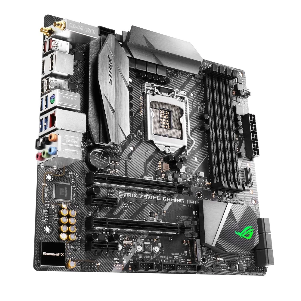 Imagem -02 - Asus-rog Strix Z370-g Gaming Motherboard Wifi ac Lga 1151 Soquete para Intel 8th 9th Gen Core i3 i5 i7 Suporta Ddr4