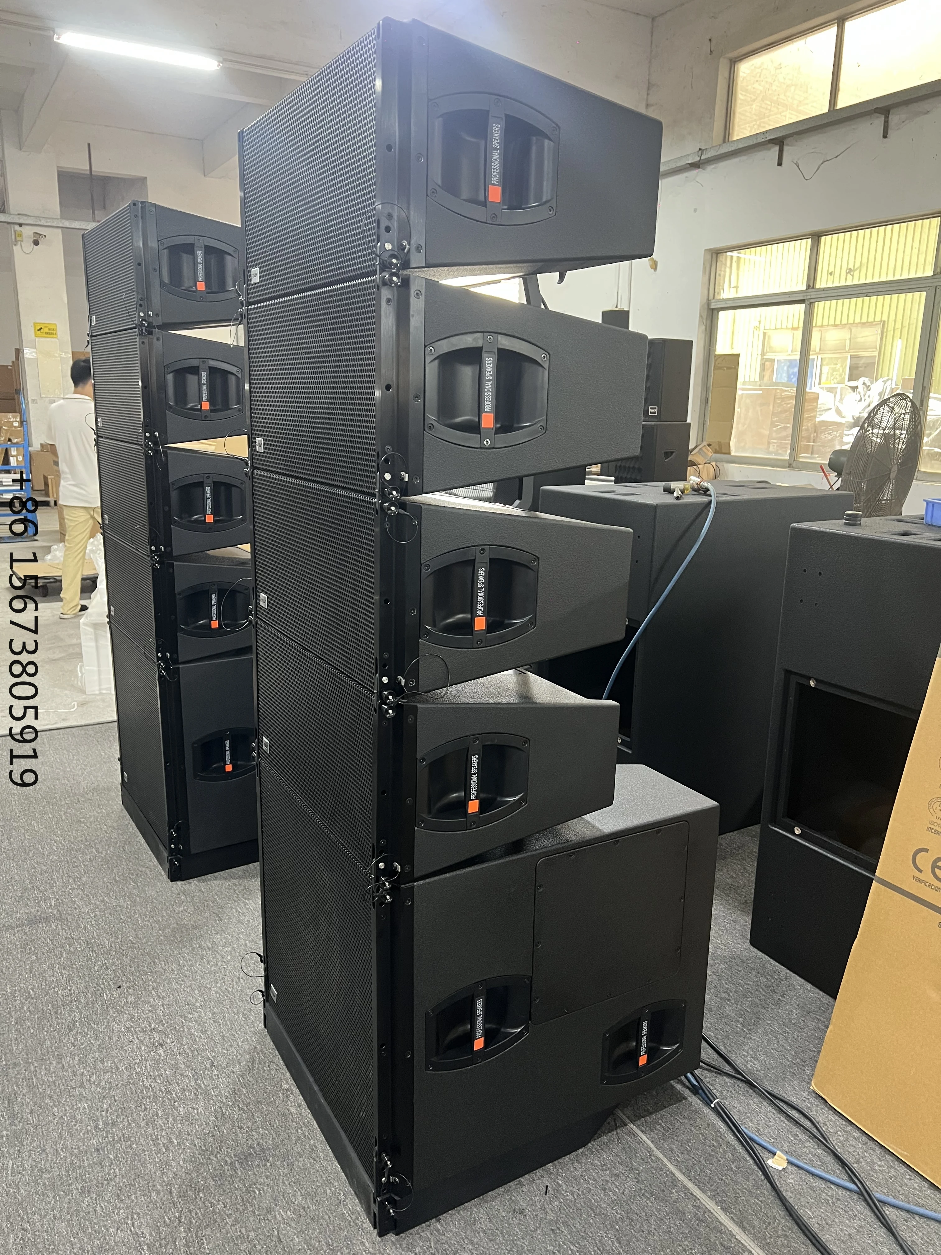 Outdoor 3 Way Dual Audio System Speaker 8ohm Impedance Line Array of Wooden Passive Type J8