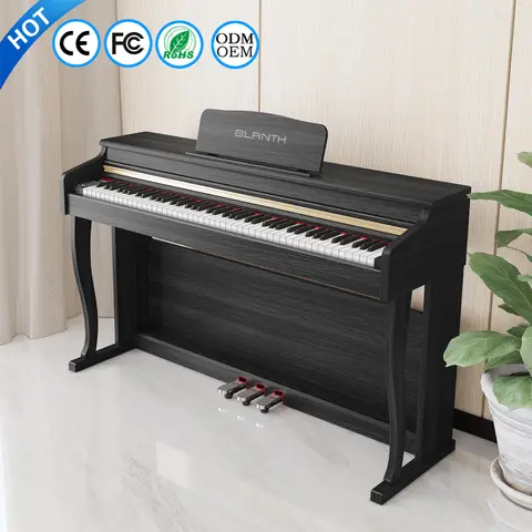 88 Key Weighted Digital Piano Wood Grain Inner Hammer Action Upright Electronic Piano With Slide Cover MIDI For Professional