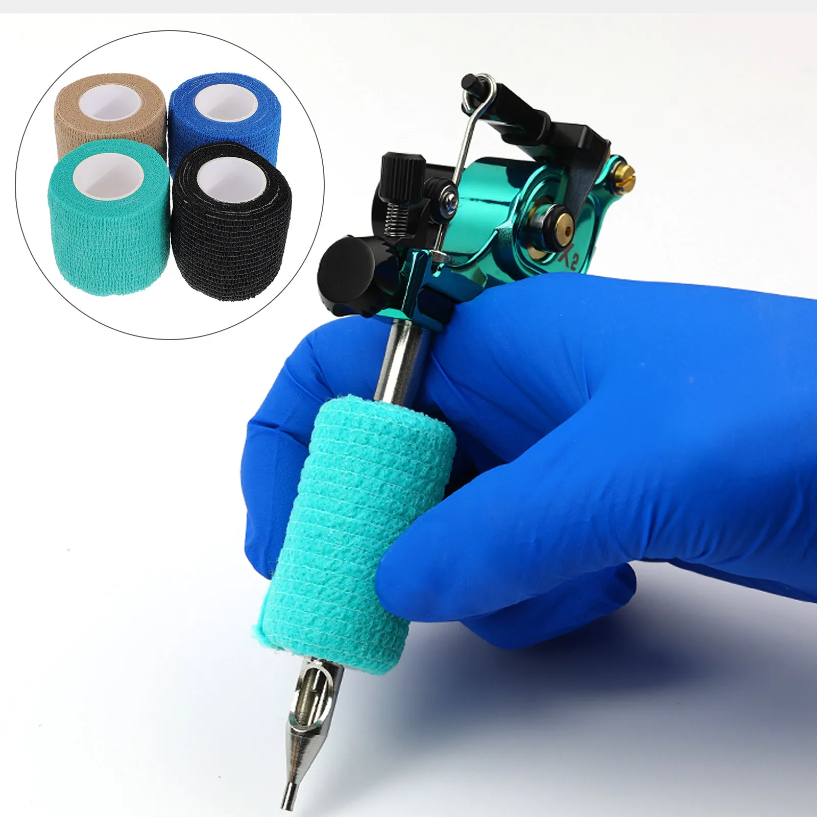 

4Pcs Elastic Adhesive Tattoo Bandages Medical Gauze Material for Handle Grip Wrap Body Parts Protection Tattoo Artist Tool