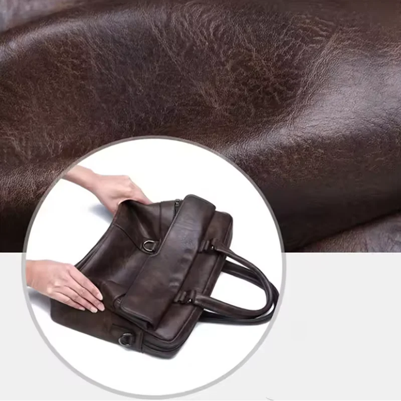 الرجال حقيبة حقيبة عالية الجودة ريترو بولي Leather الجلود الفاخرة حقائب كتف متنقلة رجال الأعمال مكتب حقيبة يد 14 بوصة حقيبة لابتوب