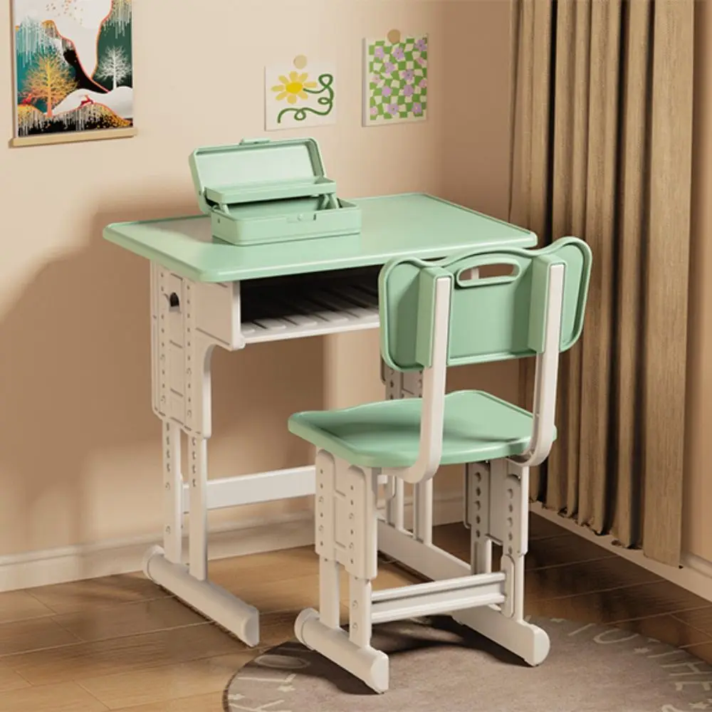 Simulated Dollhouse Desks Chairs Furniture Model Classroom Decor Miniature School Desks Play House Pretend Play Desk Model