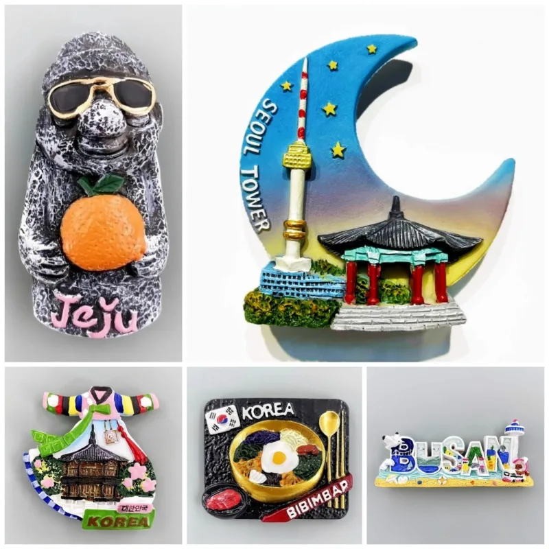South Korea Fridge Stickers Seoul Trvael Souvenirs Busan Jeju Gyeonggi-do 용인시 Fridge Magnets Home Decoration Christmas Gifts