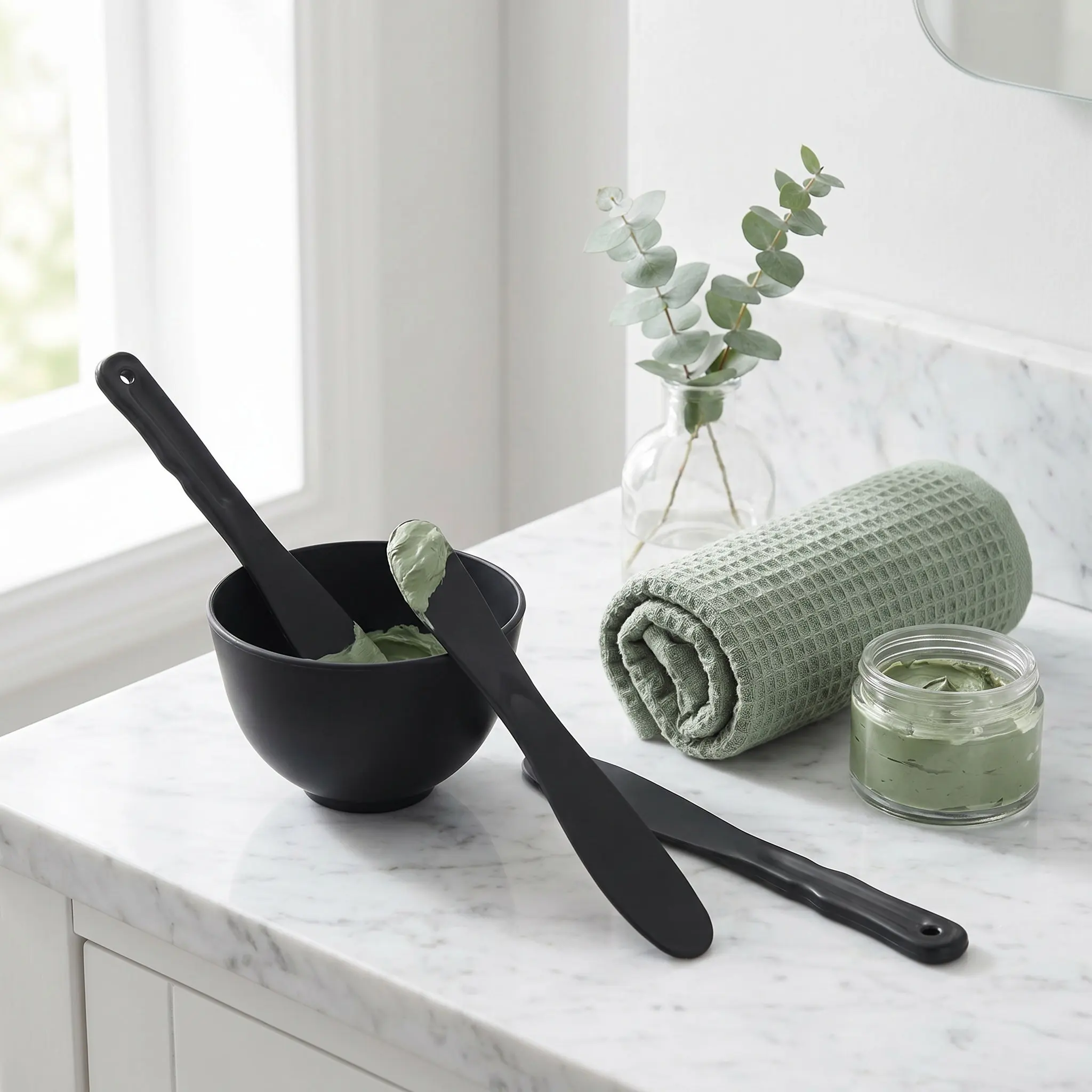 1Set Reusable Silicone Mask Mixing Bowl Set with Wide Flat Spatula for Even Application DIY Skincare Spa Salon Mud Mask - view 6