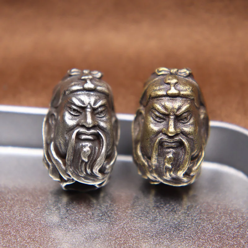 

Латунный китайский бог богатства Гуань Гонг голова скульптура нож бусины DIY Паракорд плетеный шнурок подвеска ювелирные аксессуары