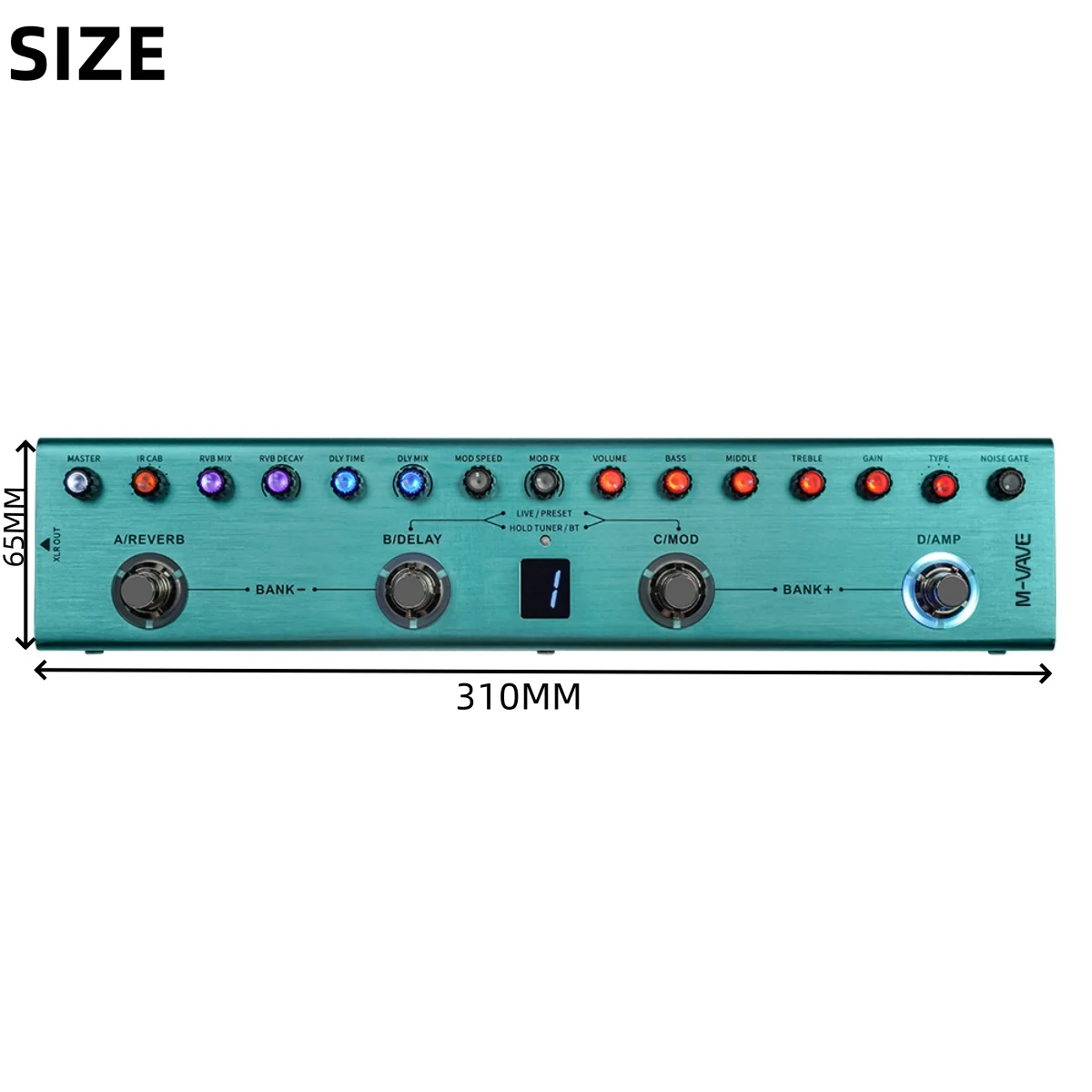 M-VAVE Tank-G Portable Guitar Multi Effects Processor, Rechargeable Battery 36 Editable Presets 9 Preamp & 8 IR Cabinet Slots