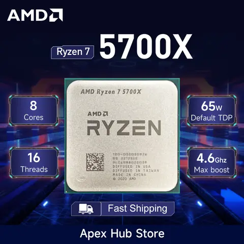 AMD Ryzen 7 5700X 3.4GHz 8-Core 16-Thread 7NM L3=32M DDR4 R7 5700X Processor 65W Socket AM4 New Without Fan