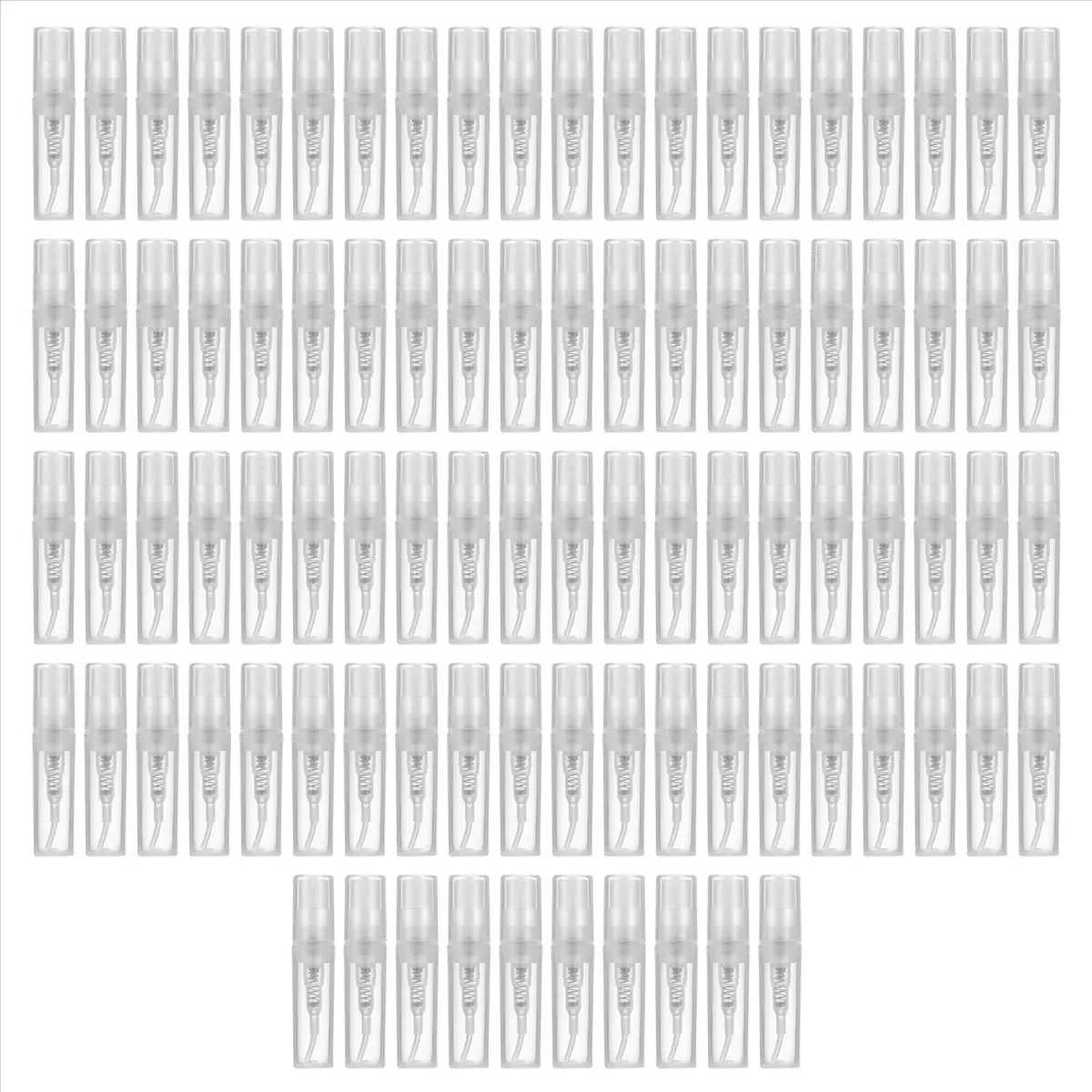 PREMIUM QUALITY Mini Transparent 2 ML Plastic Bottle Perfume Empty Sample Bottle Suitable for Travel Party 90Pcs WISH