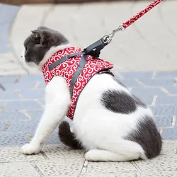 Cat Vest Harness and Leash Set Escape Proof Cat Japanese Style Harness for Outdoor Walking Pet Accessories Japanese Cat Collar