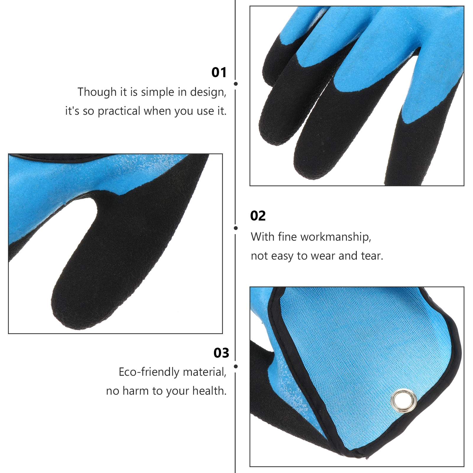 

AntiSlip Latex Durable EcoFriendly Fish Catching Pu Material Waterproof Work Gloves NonSlip Fishing Practical HighQuality