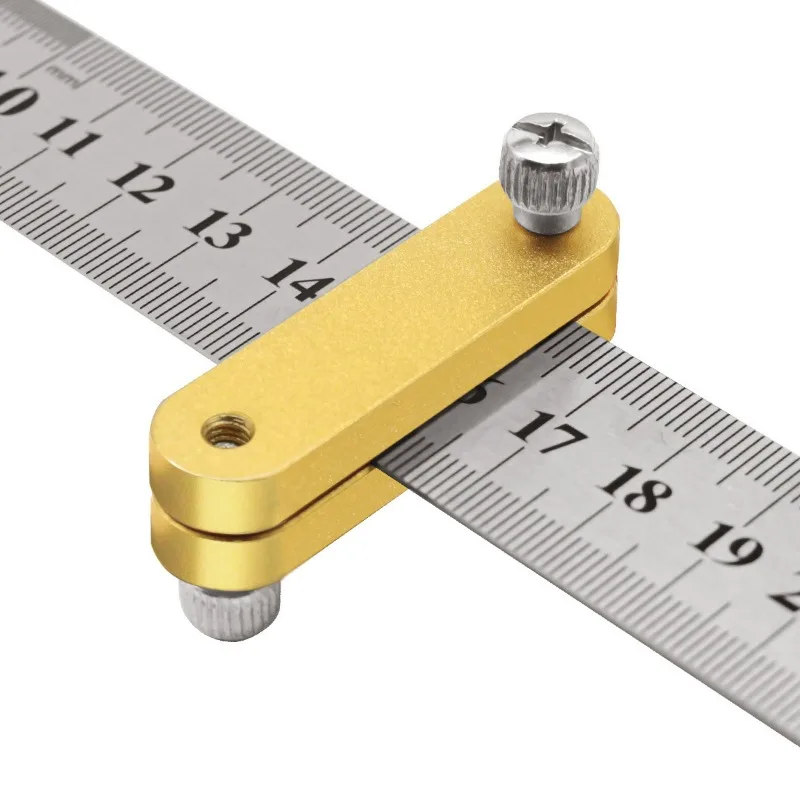 Woodworking Marking Positioner Portable Steel Ruler Limit Adjustment Positioning Block Ruler Marker