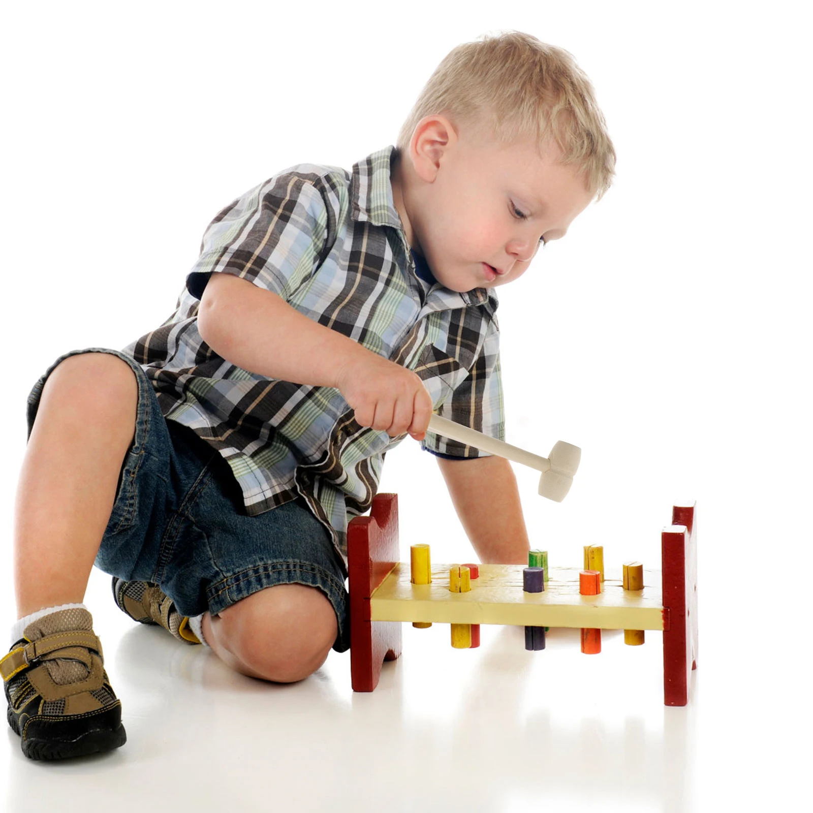 

36pcs Mini Wooden Hammer Toys Kids Gavels Natural Wood Smooth Safe Muscle Development Hand Training Interaction Gifts