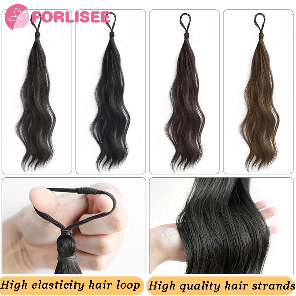 FORLISEE Synthetic Winding Ball Hair Ring Wig Bud Hair Bun Natural Fluffy Hair Volume Low Tie Fluffy Wig Hair Bag