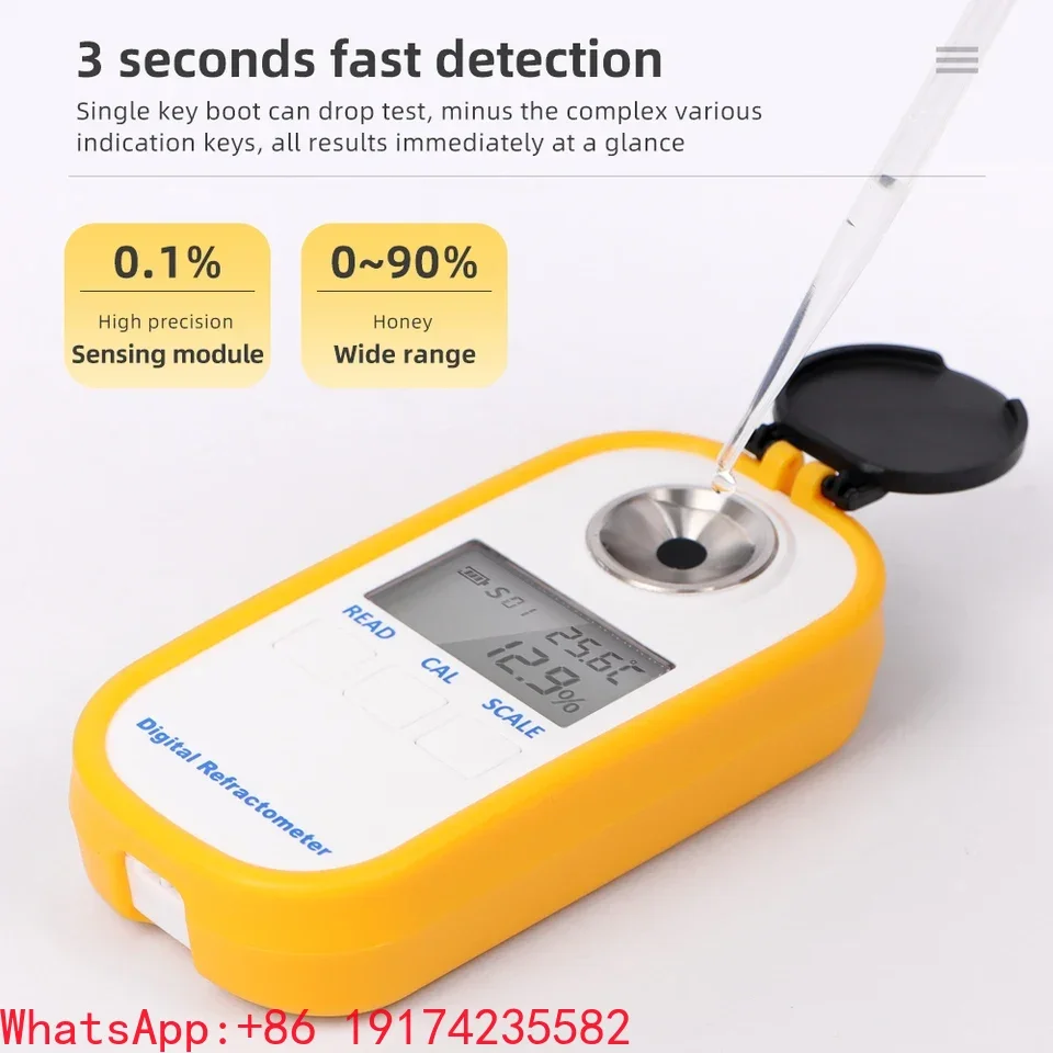 Digital Sugar Refractometer Honey Sugar Content Tester Brix ATC Refractometer Fruit Juice