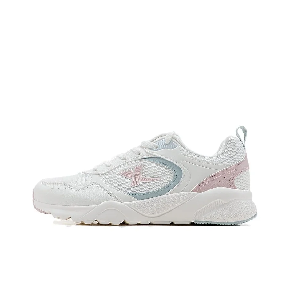 XTEP Abrasion Resistant Breathable Low top Casual Shoes Women's Sail White Light Pink Snow Mist Green 876418320026-8//
