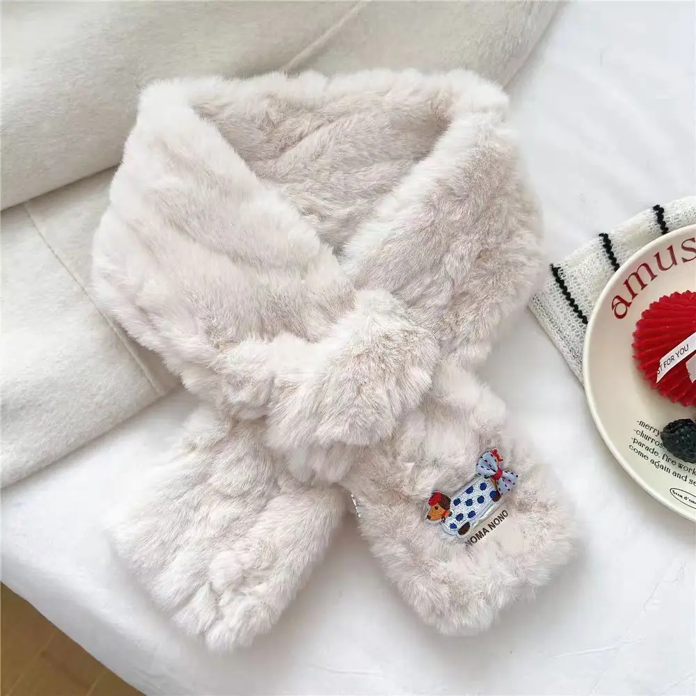 ใหม่ผ้าพันคอการ์ตูนเด็กน่ารักดัชชุนด์ปักลายผ้าคลุมไหล่ฤดูหนาวผ้าพันคอที่อบอุ่นและกันลมของขวัญสำหรับเด็ก