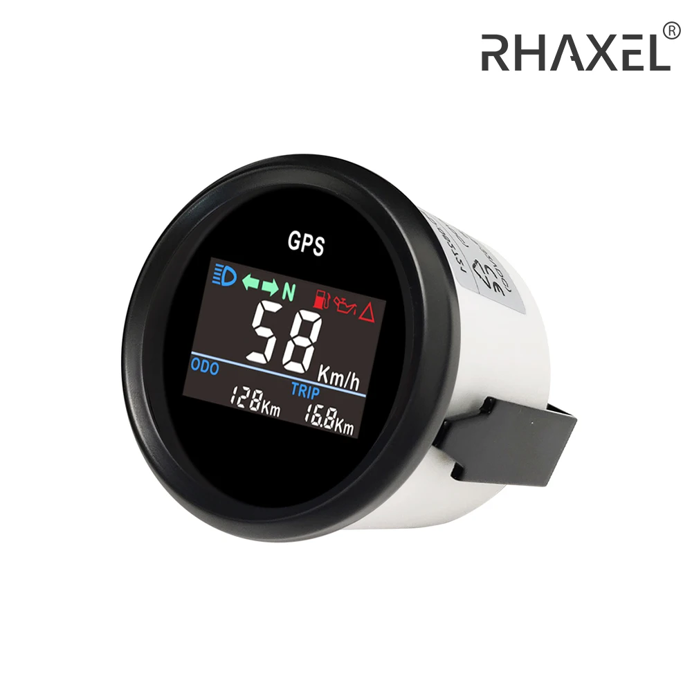 

RHAXEL 52mm Speedo Guage Speedometer GPS Digital 0-999 Knots Km/h MPH with Tripmeter 12V 24V for Truck Cargos Vessels ATV