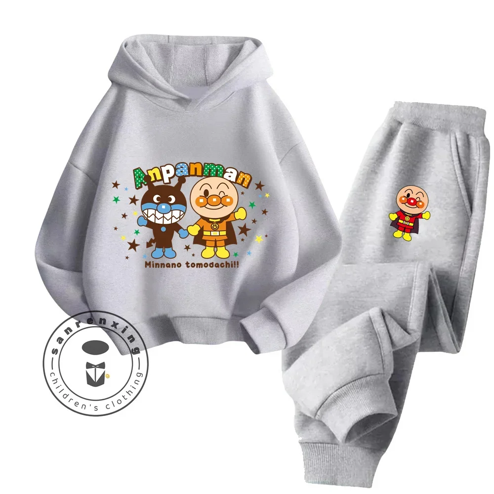 Cozy Winter Anpanman Cartoon Clothes Warm Hoodies and Tracksuits Suitable for Chilly Seasons Wear High Quality Kids Hoodie Set