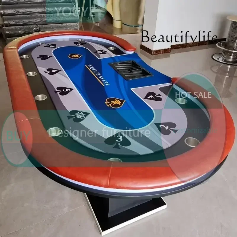Sc New chips Texas poker table table chess room club special table can be customized size and color-1