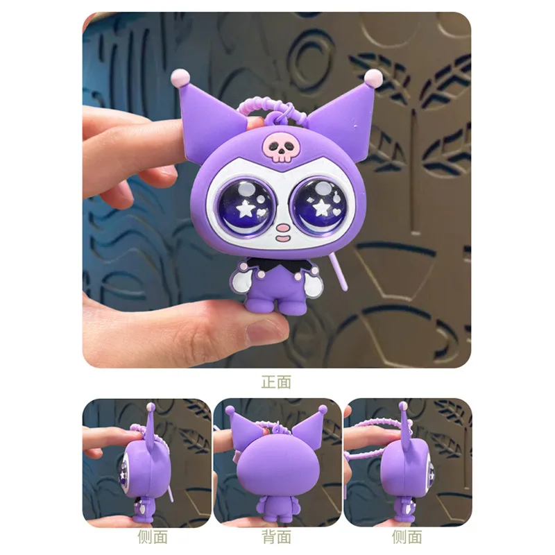 New Kuromi Squeeze Decompression Toy Keychain Cartoon Character Pendant Bag Charm For Backpack Car Decoration Holiday Gift view 3