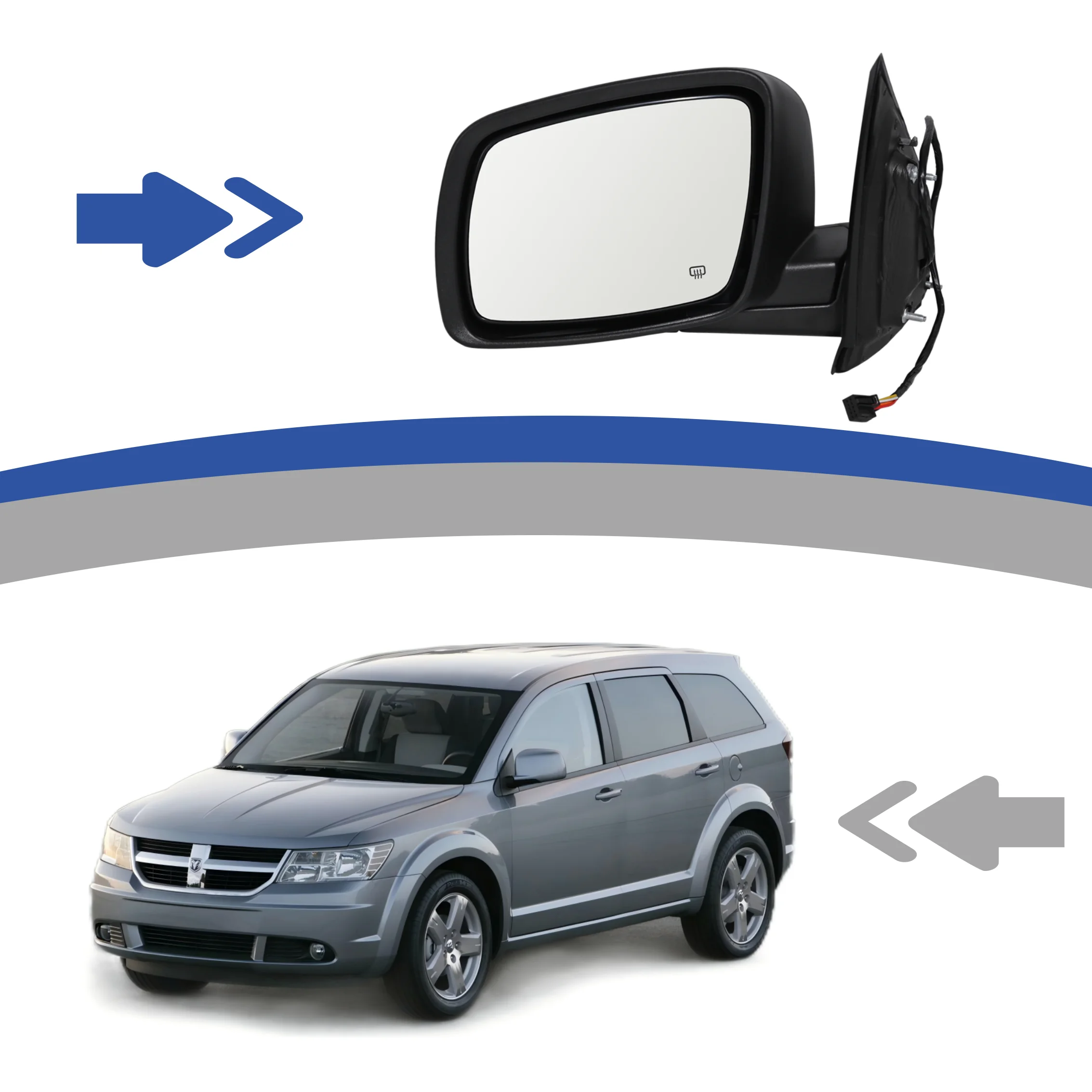 

Adjustable 7-Line Electric Rearview Backup Mirror for Dodge Journey 2009 New Power Folding Car Rear View Mirror Heater