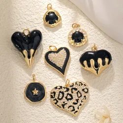 Fashion Jewelry Accessories Bag Charms Bracelet Pendants Christmas Black Heart Zircon Leopard Drop Lucky Charm Necklace Pendant