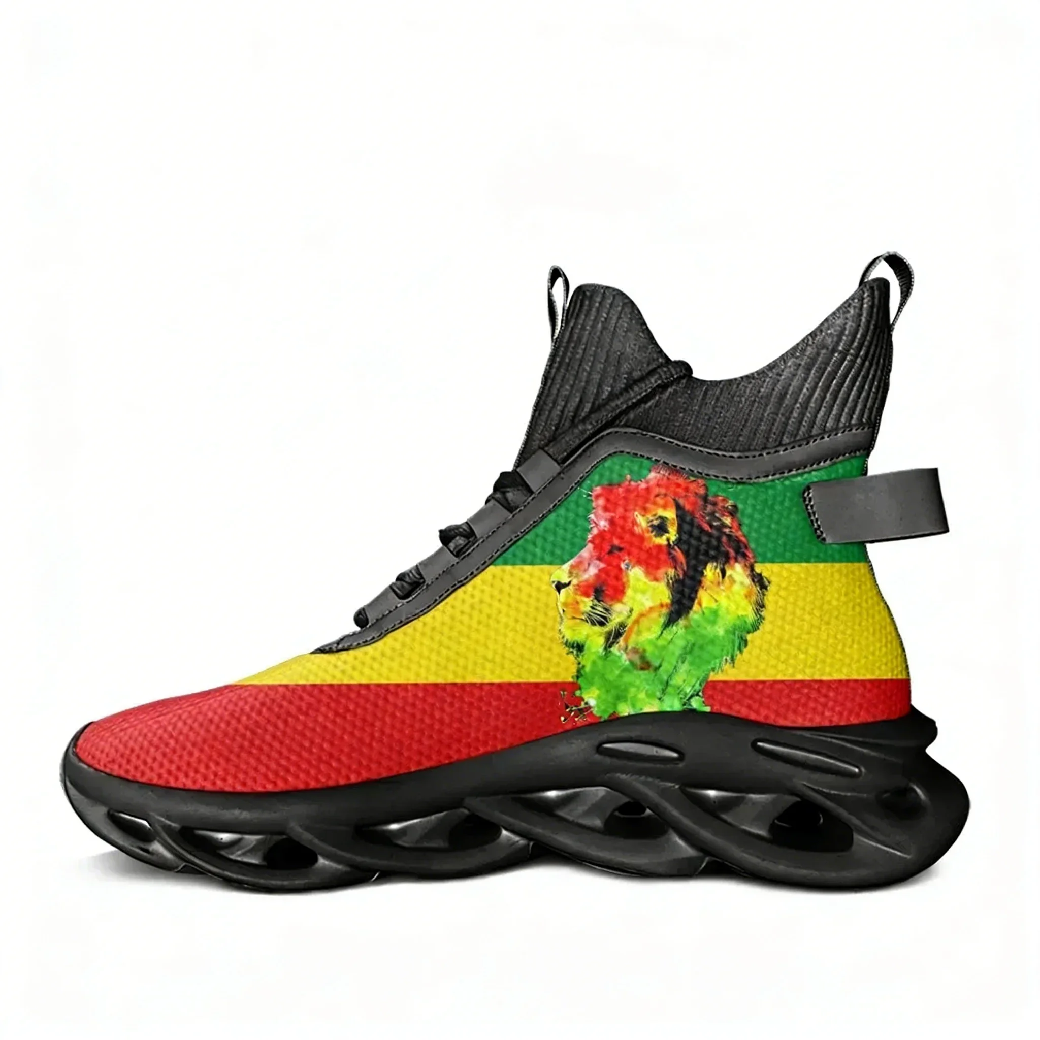 Reggae Rastafari Rasta Lion Of Judah High Top Flats Sneakers Men Women Teenager Shoes Casual Lightweight Mountaineering Sneakers