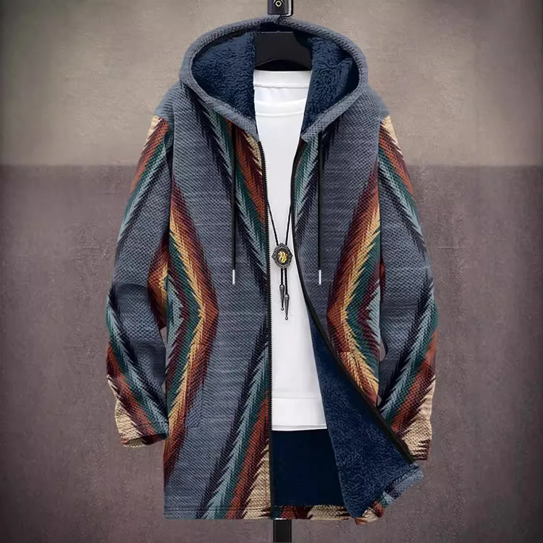 

2024 New Cross-Border 3D Personalized Print Loose Couple Outerwear Hooded Men's Cotton Jaet Faionable Casual Workwear
